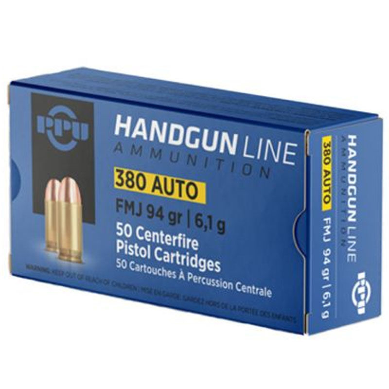 PPU 380ACP FMJ 94GR 50/1000