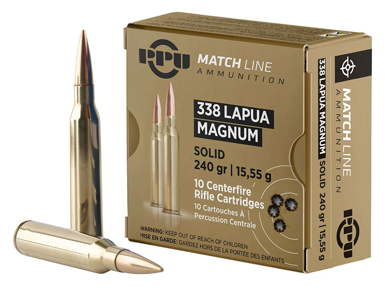 PPU PPM338 Match Rifle 338 Lapua Mag 240 Gr Copper Solid 10 Per Box/ 20 Cs PPM338 Match Rifle 338 Lapua Mag 240 Gr Copper Solid 10 Per Box/ 20 Cs Ammo