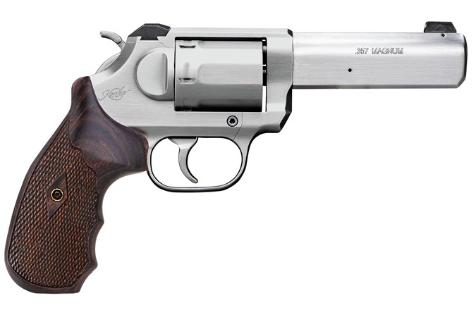 K6s .357Mag, 4", Stainless Revolver, DA/SA, 3 Dot sights, Checkered Walnut Grip, Knurled Hammer Spur