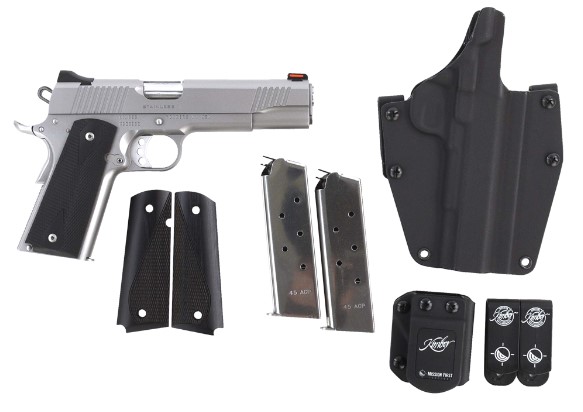 ~Stainless II .45ACP, 5", Stainless Pistol, Low Profile Sights, 8rd Magazine, Black Synthetic Grips