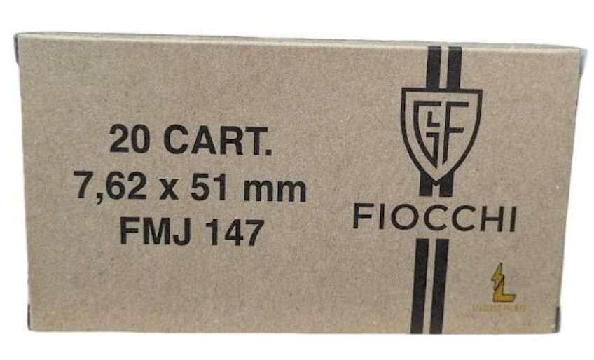 Fiocchi Range Dynamics 7.62 X 51mm FMJ 2790 FPS 20 Rounds Ammo
