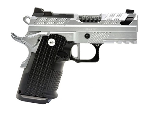 FUSION XP 3C COMPACT LW 3" CHROME DBL STK GLK MAG 2 GLK Mags, Tenifer & QPQ Finish, Optic Ready, Milled Trigger, Aluminum Frame