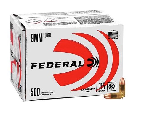 FEDERAL 9MM LUGER 115GR FMJ 500RD BULKPACK