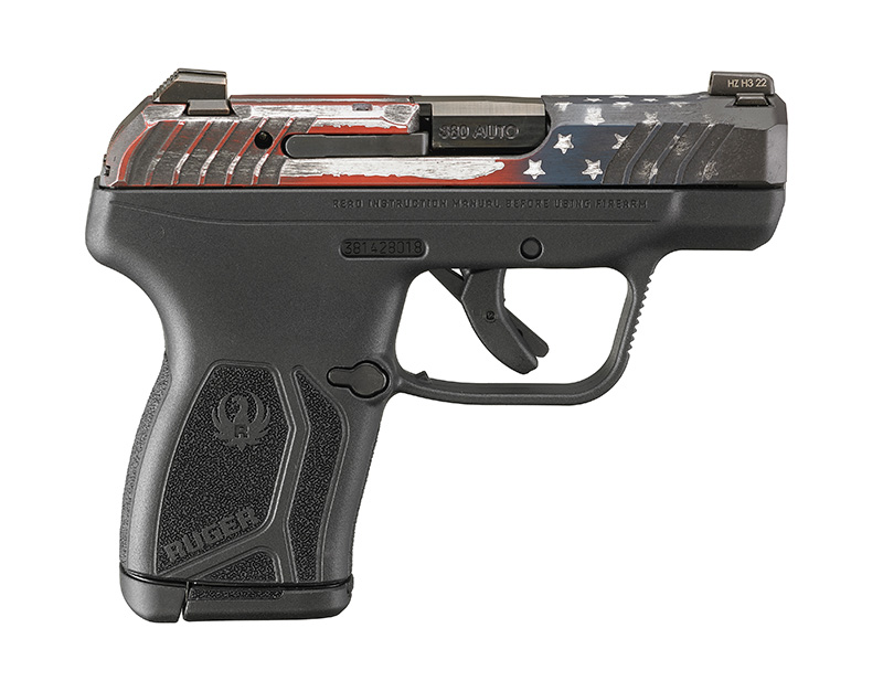 Ruger LCP Max 380 auto distressed American Flag Finish 10+1