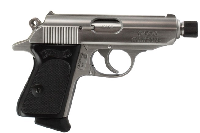 dWALTHER PPK SD THREADED STAINLESS 32ACP PSTL 7RD