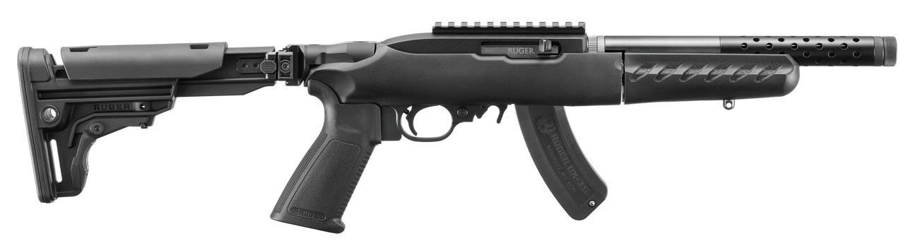 Ruger 10/22 22LR 10" TB Short Barreled Rifle; Blk BX-Trigger; Pistol Grip; Reversible, Folding Stock; Push Button, Cross Bolt Manual Safety; Picatinny Rail; 1x15rd Magazine Class 3 NFA