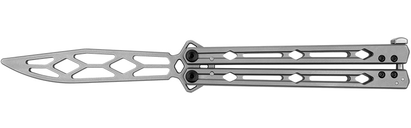 Kershaw 5150TR Lucha 4.6" Drop Point Silver Butterfly Knife