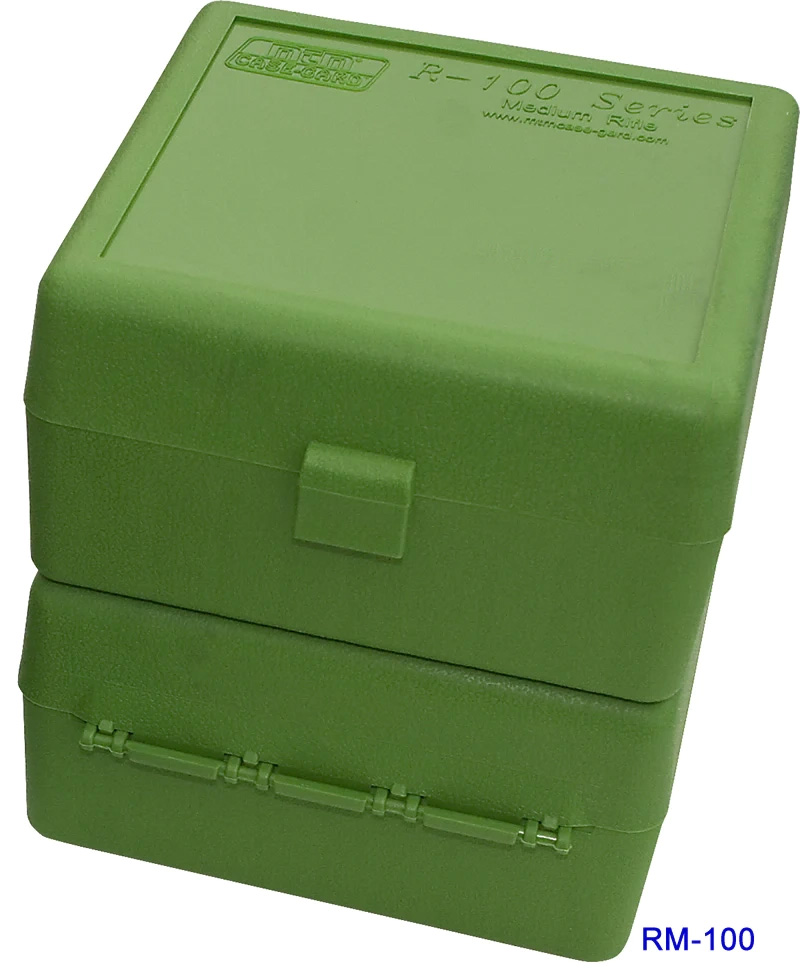MTM AMMO BOX 100 RD FLIP-TOP 22-250 243 308 WIN 220 SWIFT GREEN