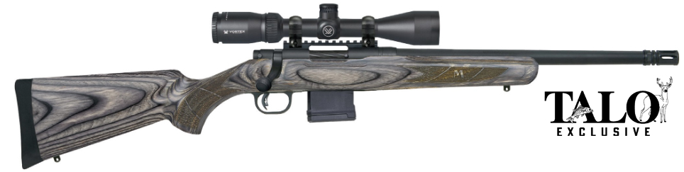 MOSSBERG MVP PATROL 5.56NATO 16.25IN BARREL MEDIUM BULL RIFLE SIGHTS 10RD MAGAZINE THREADED WITH A2 FLASH SUPPRESSOR GRAY LAMINATE STOCK AND VORTEX 3-9X40 SCOPE INSTALLED MATTE BLUE TALO 27705