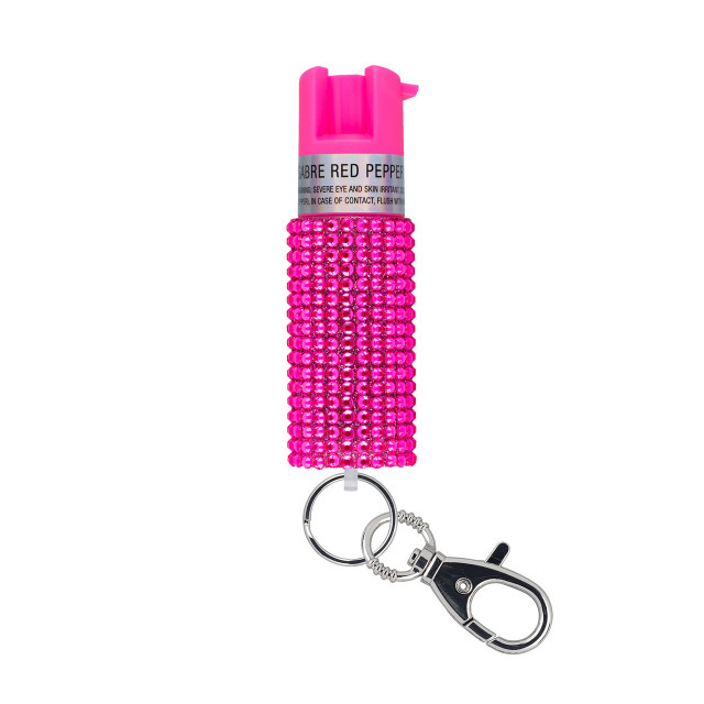 SABRE JEWELED SPRAY W/KEY RING PINK
