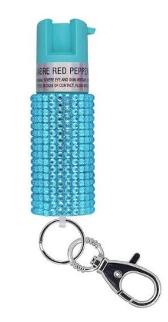 SABRE JEWELED SPRAY W/KEY RING TEAL