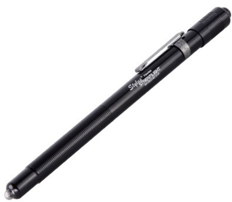 STYLUS 3-CELL BLACK W/GREEN LED