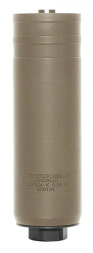 OTTER CREEK LABS POLKFDE Polonium K 5.56 FDE Rifle Suppressor, 556NATO, Threaded 1.375x24 Stainless Steel Construction, Cerakote Finish, Flat Dark Earth Includes 1/2?28 Direct Thread Adapter