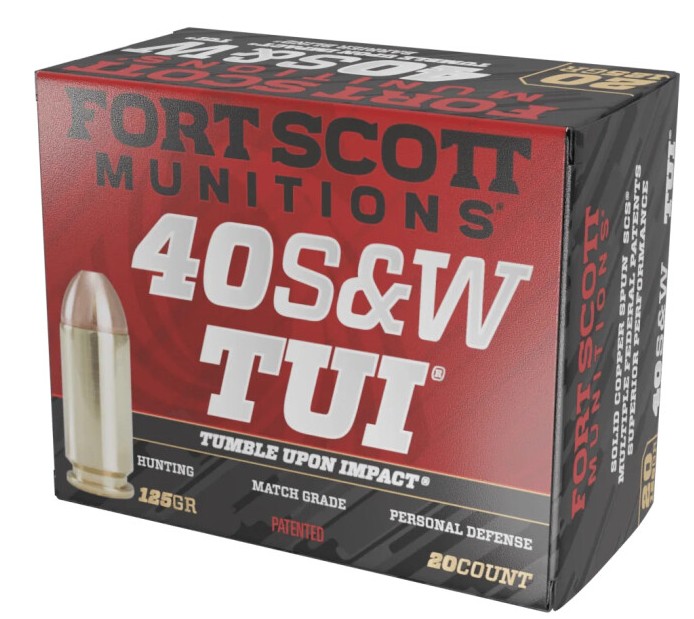 FORT SCOTT MUNITIONS LEAD FREE PISTOL AMO 40 S&W 125GR TUI BRASS CASE 20-RD ( 25 BOXES PER CASE )