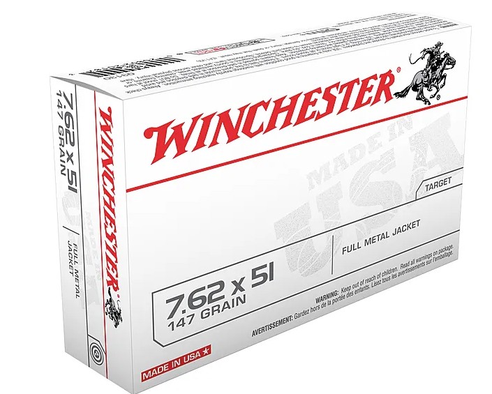 7.62NATO(308)AMMO 147GR FMJ 20RD
