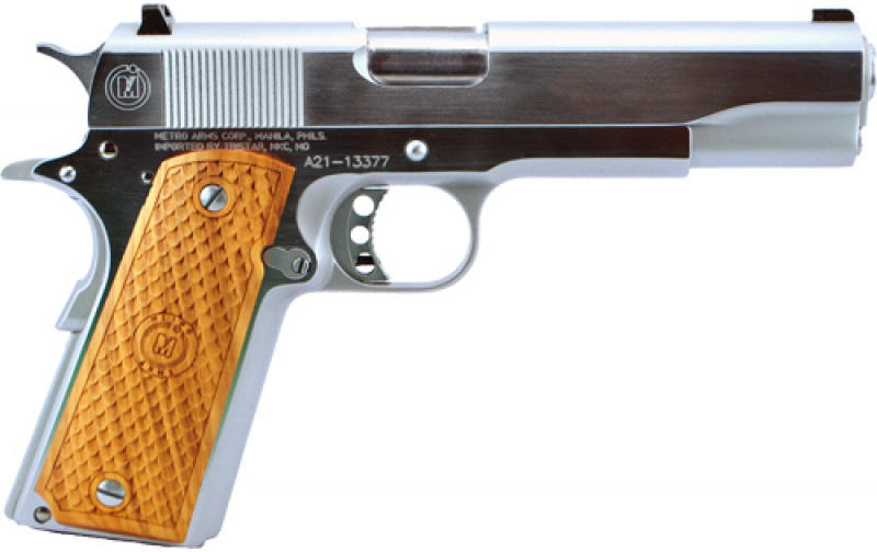 TRISTAR AMERICAN CLASSIC GOV’T – 1911 9MM 5″ CHROME/WOOD