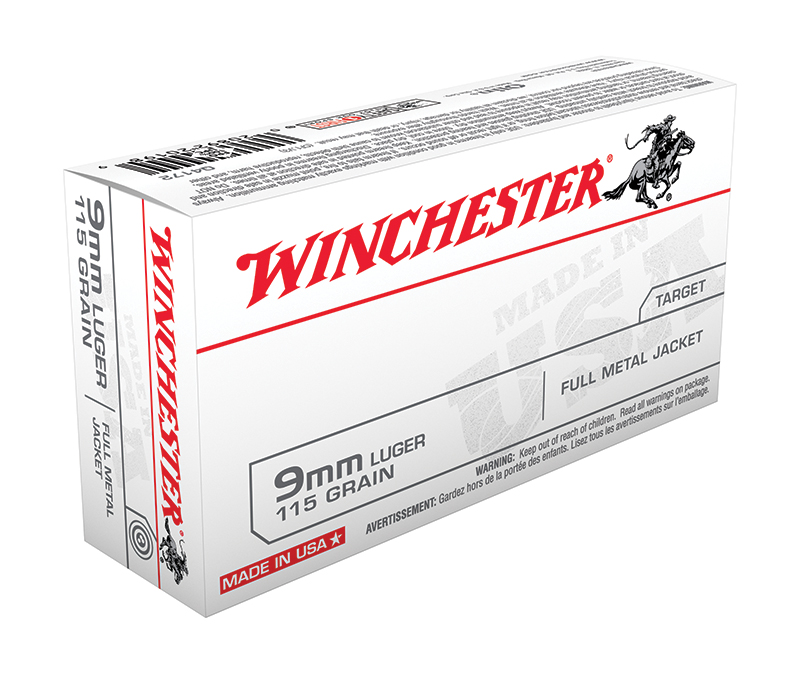 WINCHESTER USA WHITE BOX 9MM 115GR 50CT BOX FMJ Q4172X