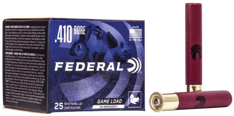 FEDERAL GAME-SHOK HI-BRASS LEAD SS 410GA 3" MAX 11/16OZ 4 AMMO 25RD