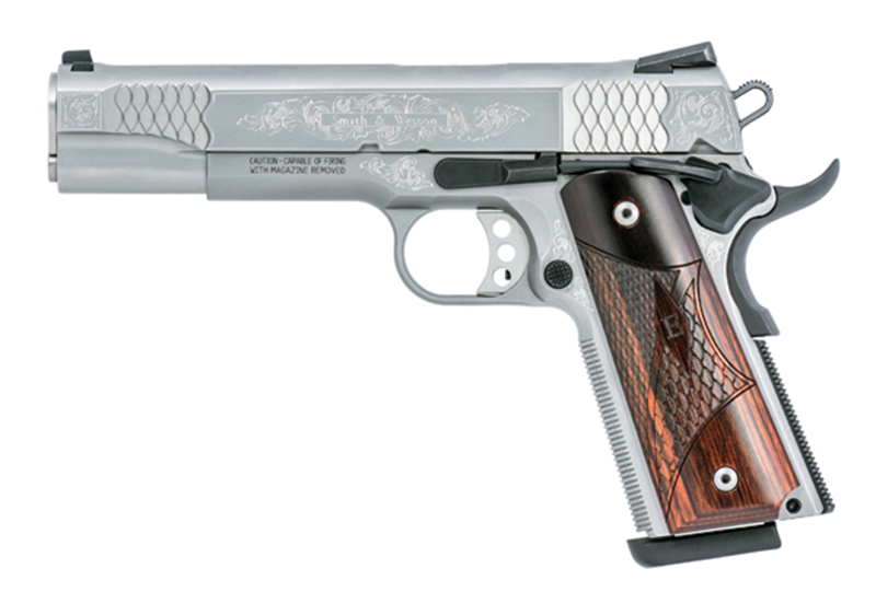 S&W 1911 45ACP 5" STS 8RD FS ENGRVD
