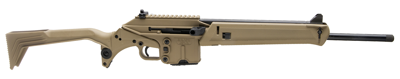 KELTEC SU16C W/FOLD STK RIA 223 16" TAN GRIP 10RD