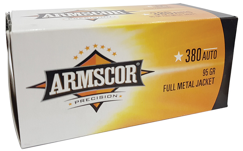 Armscor 380 ACP 95GR FMJ Ammo 100/bx