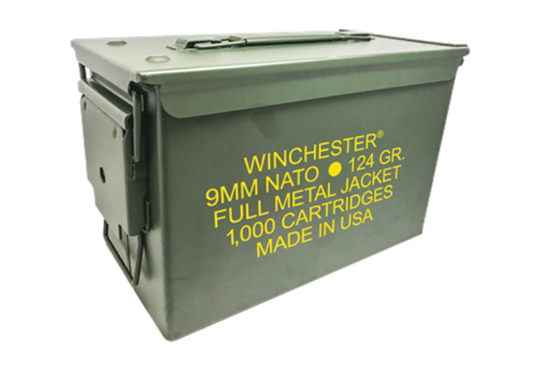 USA 9MM NATO 124gr FMJ 1,000rd Ammo Can