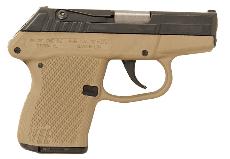 KELTEC P32B blued slide tan grip